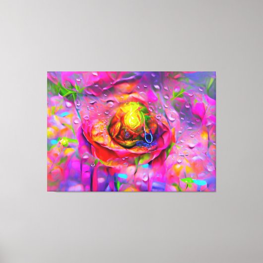 Surrealistische bloemenkunst canvas afdruk (Voorkant)