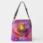 Surrealistische bloemenkunst crossbody tas (Achterkant)
