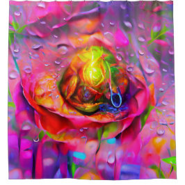 Surrealistische bloemenkunst douchegordijn