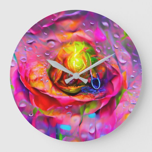 Surrealistische bloemenkunst grote klok (Voorkant)