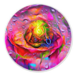 Surrealistische bloemenkunst keramische knop