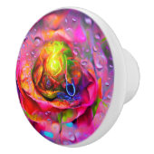 Surrealistische bloemenkunst keramische knop (Rechts)