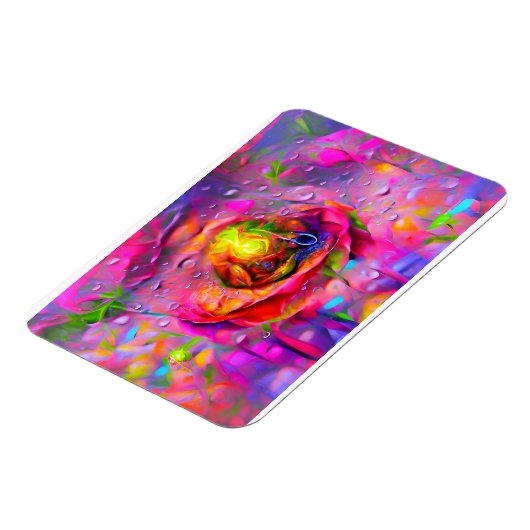 Surrealistische bloemenkunst magneet (Linkerzijde)