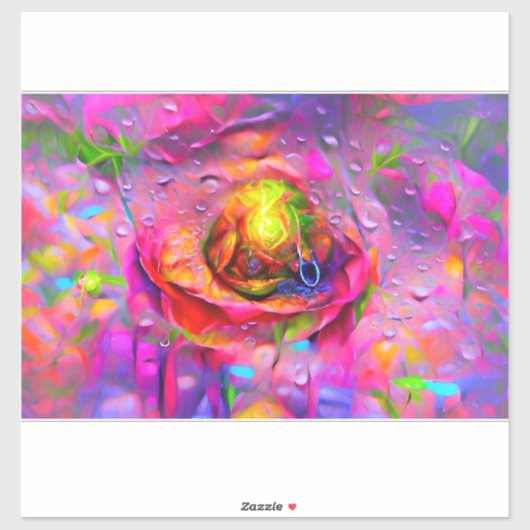 Surrealistische bloemenkunst sticker (Vel)