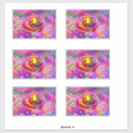 Surrealistische bloemenkunst sticker