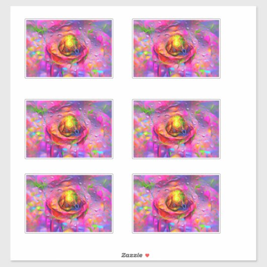 Surrealistische bloemenkunst sticker (Vel)