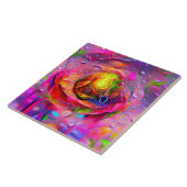 Surrealistische bloemenkunst tegeltje (Zijkant)