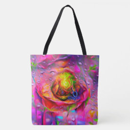 Surrealistische bloemenkunst tote bag