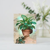 Surrealistische Bloempot Vrouw Briefkaart (Staand voorkant)