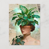 Surrealistische Bloempot Vrouw Briefkaart (Voorkant)
