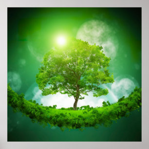 Surrealistische boom poster