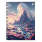 Surrealistische buitenaardse landschap magische we notitieboek (Voorkant)