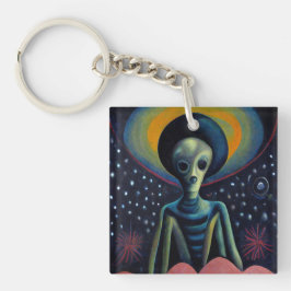 Surrealistische buitenaardse sterrenstelsel kunst  sleutelhanger