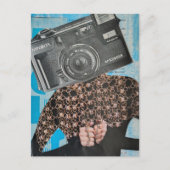 Surrealistische cameraholling collage briefkaart (Voorkant)