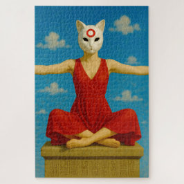Surrealistische Cat Goddess Puzzel