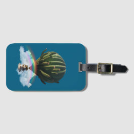 Surrealistische Cat Hete Luchtballon met Cactus &  Bagagelabel