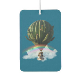 Surrealistische Cat Hete Luchtballon met Cactus &  Luchtverfrisser