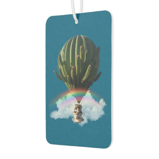 Surrealistische Cat Hete Luchtballon met Cactus &  Luchtverfrisser (Links)