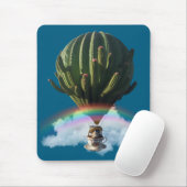 Surrealistische Cat Hete Luchtballon met Cactus &  Muismat (Met muis)