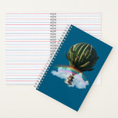 Surrealistische Cat Hete Luchtballon met Cactus &  Notitieboek (Binnen)