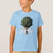 Surrealistische Cat Hete Luchtballon met Cactus &  T-shirt (Voorkant)