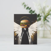 Surrealistische Cheeseburger Engel Briefkaart (Staand voorkant)