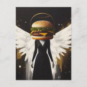 Surrealistische Cheeseburger Engel Briefkaart (Voorkant)