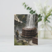 Surrealistische chocoladetaartcollage briefkaart (Staand voorkant)