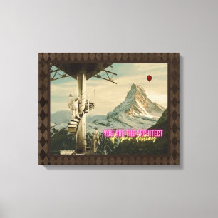 Surrealistische collage van je eigen lot canvas afdruk
