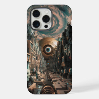Surrealistische Cyberpunk Stad iPhone 15 Pro Max Case