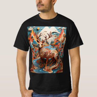 Surrealistische dierendans in Illus Geometria T-shirt