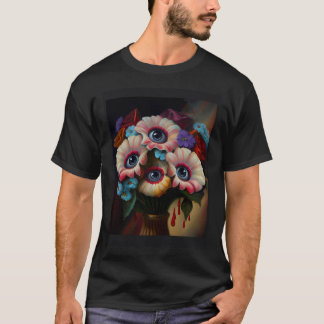 Surrealistische digitale collage kunstwerk bloemen t-shirt