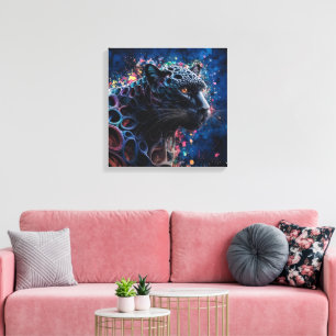 Surrealistische digitale Waterverf van een Black P Canvas Afdruk