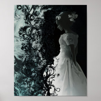 Surrealistische donkere bruid muurkunst Gotische Poster