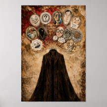 Surrealistische donkere kunstposter Ik vergeet je