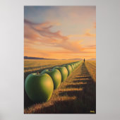 Surrealistische Dreamscape-appels in Twilight Fiel Poster (Voorkant)