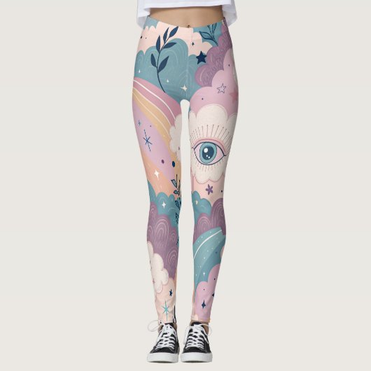 Surrealistische droomkern textuur – Naadloze ether Leggings (Voorkant)