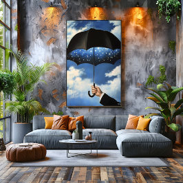 Surrealistische droomlandschapsparaplu onthult ste poster