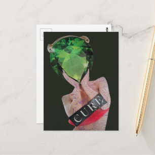 Surrealistische Edelsteen Damescollage Briefkaart