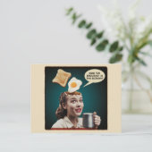 Surrealistische eieren voor ontbijt, in deze econo briefkaart (Staand voorkant)