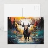 Surrealistische eland staan in water briefkaart (Voorkant / Achterkant)