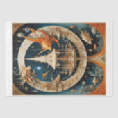 Surrealistische en abstracte wereld met gebouwen e tissuepapier (Voorkant)