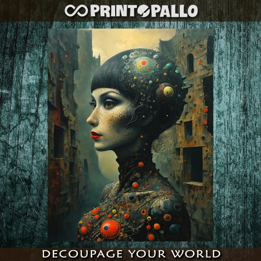 Surrealistische en magische vrouw hoofd tissuepapier