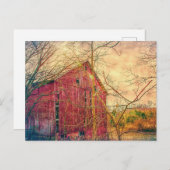 Surrealistische en prachtige Rode Barn Briefkaart (Voorkant / Achterkant)