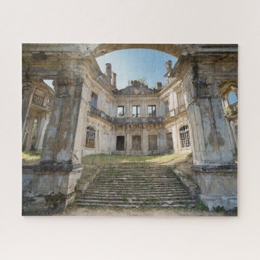 Surrealistische Fantasie Verlaten Franse Chateau B Legpuzzel (Horizontaal)