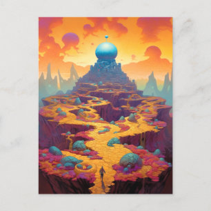 Surrealistische Fantasy City Briefkaart