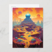 Surrealistische Fantasy City Briefkaart (Voorkant / Achterkant)