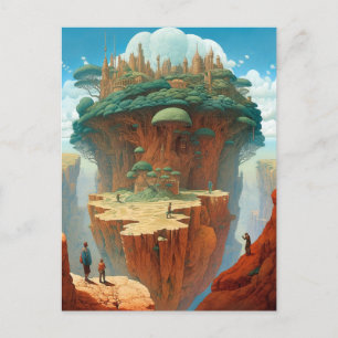 Surrealistische Fantasy City Briefkaart