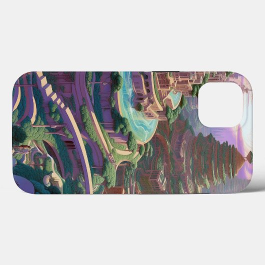 Surrealistische Fantasy City Case-Mate iPhone Case (Achterkant (horizontaal))