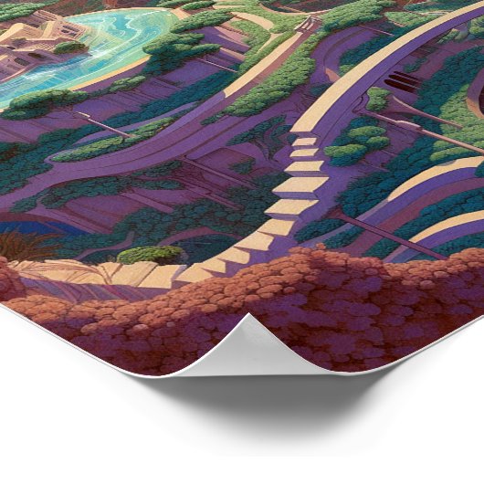 Surrealistische Fantasy City Poster (Hoek)